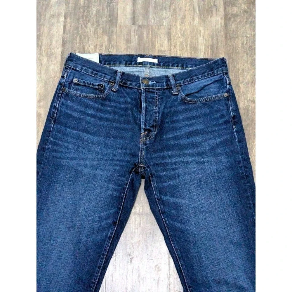 Abercrombie & Fitch Mens Classic Straight Cotton Jeans 32 x34 Dark Wash Indigo‎